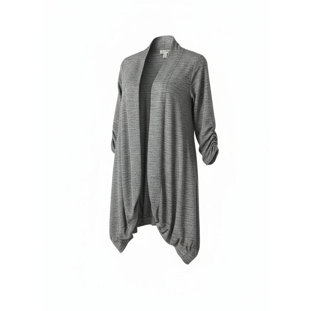 Joseph Ribkoff Open Front Draped Cardigan Grey Heathered Size 16 Casual